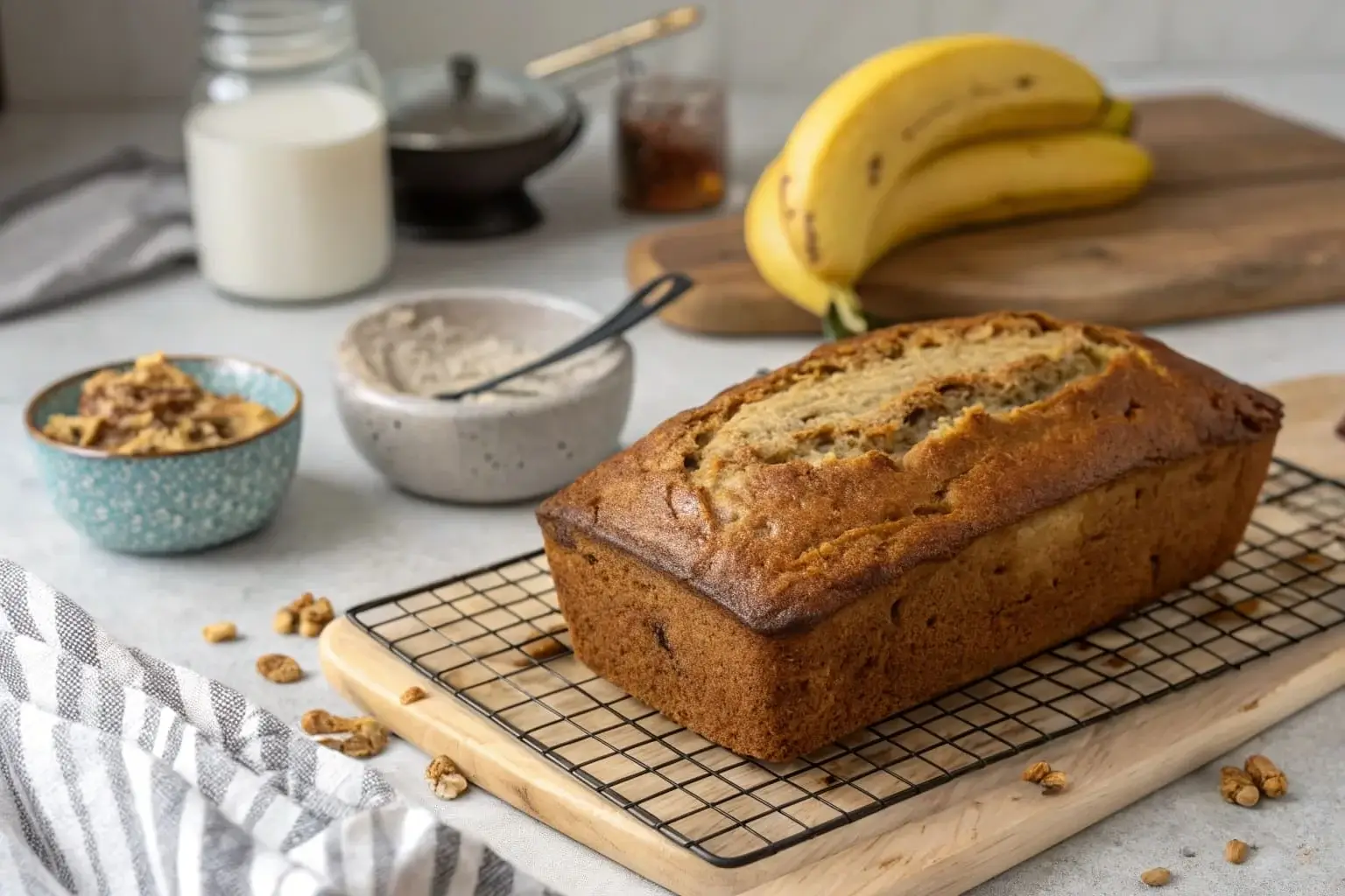 Banana Bread Recipe with 2 Bananas